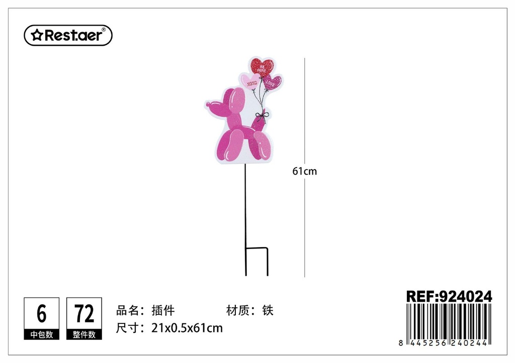 Accesorio para San Valentín 21x0.5x61 cm - Decoraciones para el Día de San Valentín