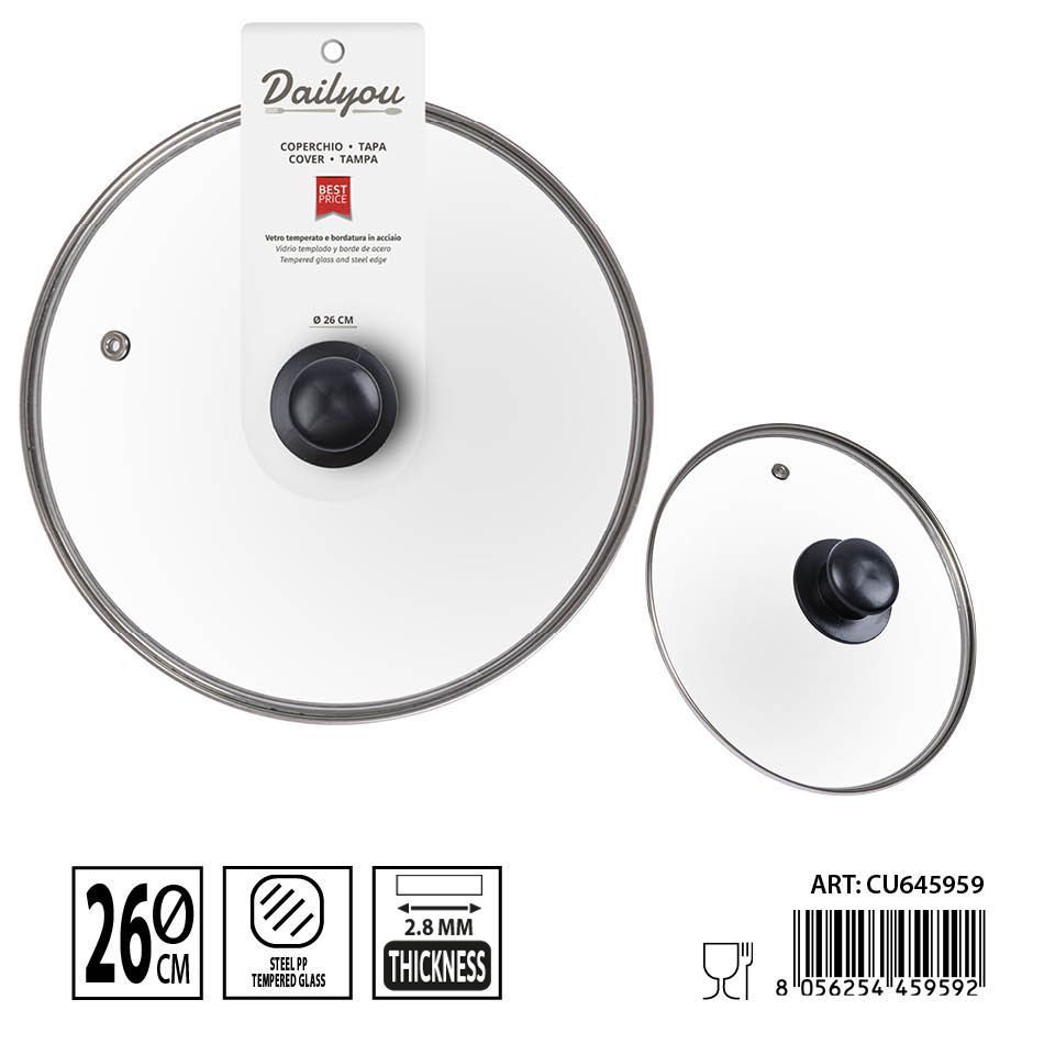 Tapa de cristal templado para olla G de 26 cm DC Casa - Accesorios de cocina