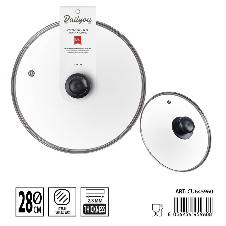 Tapa de cristal templado 28 cm - Accesorios de cocina