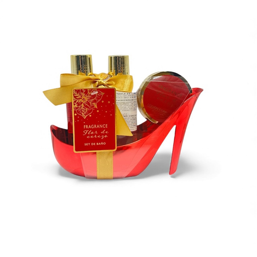 Set de baño "Shoe Flor de Cerezo Rojo" - Estuches de productos de belleza