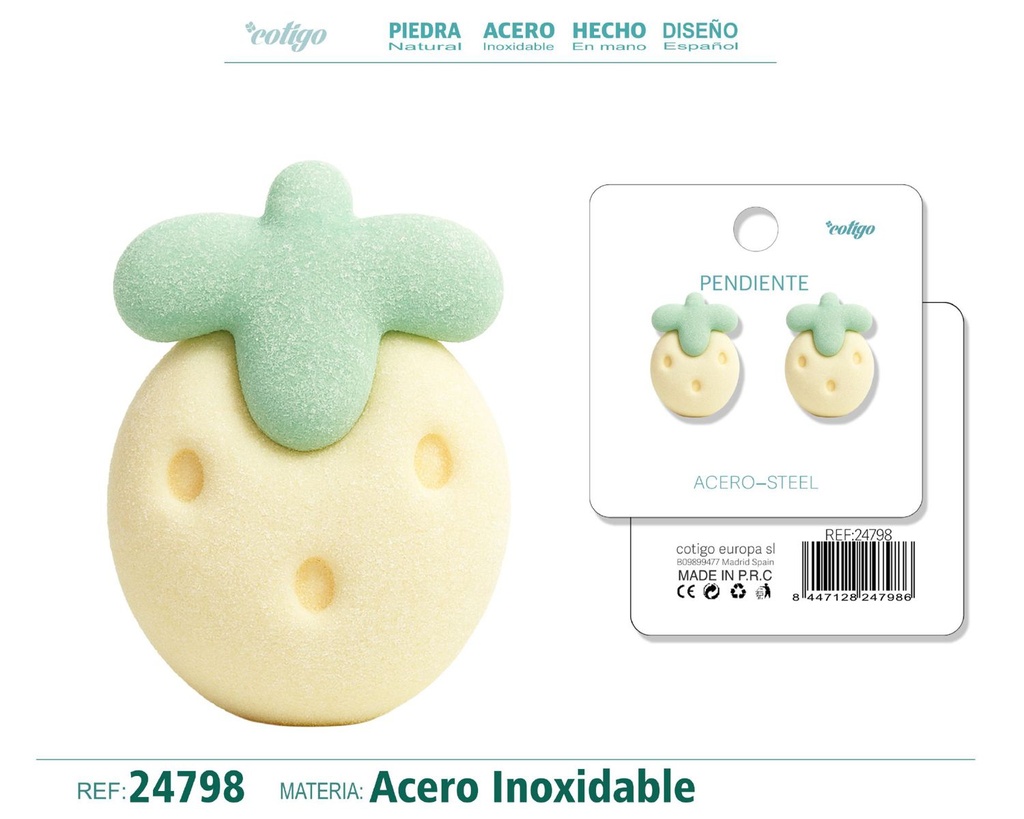 Pendiente de terciopelo con accesorio de acero inoxidable - Joyería de moda