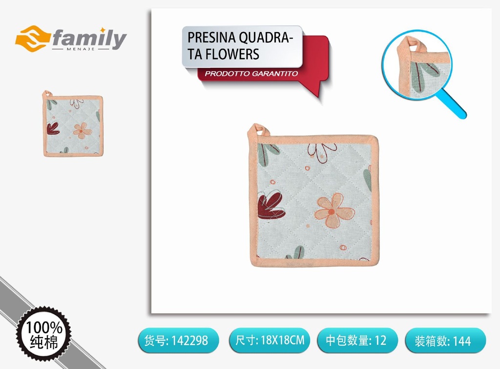 Agarradera de cocina cuadrada 18x18 cm - Accesorios de cocina y utensilios