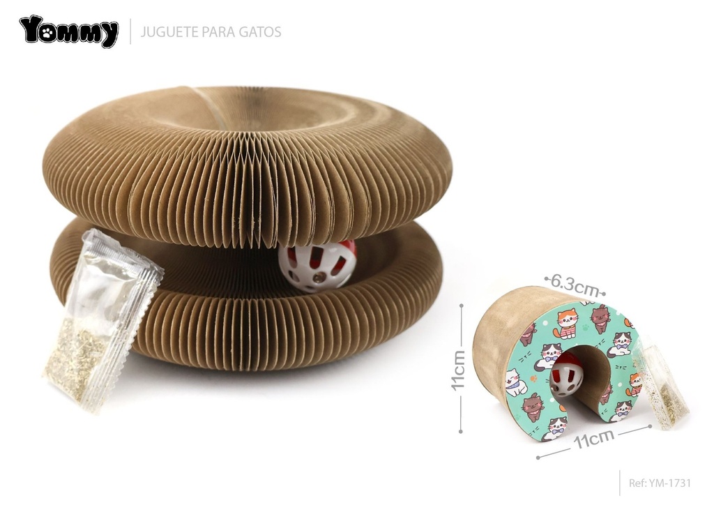 Plegable rascador diseño acordeón para gato 11x11x6.3cm - Rascadores para gatos
