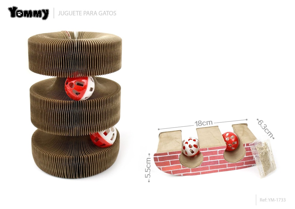 Plegable rascador diseño acordeón para gato 18x5.5x6.3cm - Rascadores para gatos