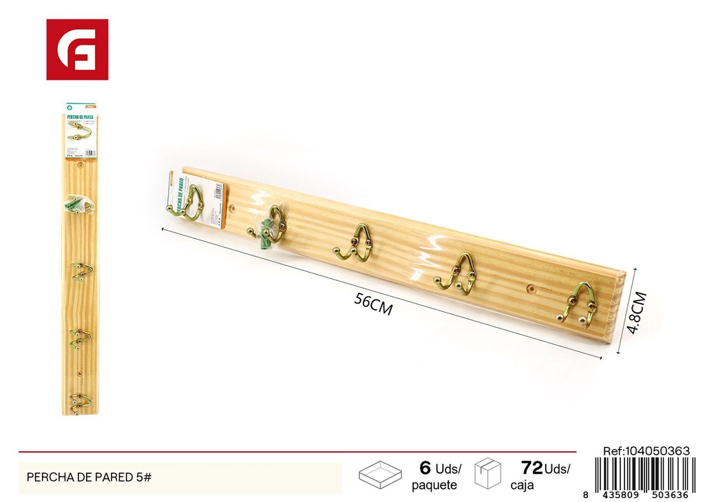 Percha de pared 5 - Accesorios de hogar y organización