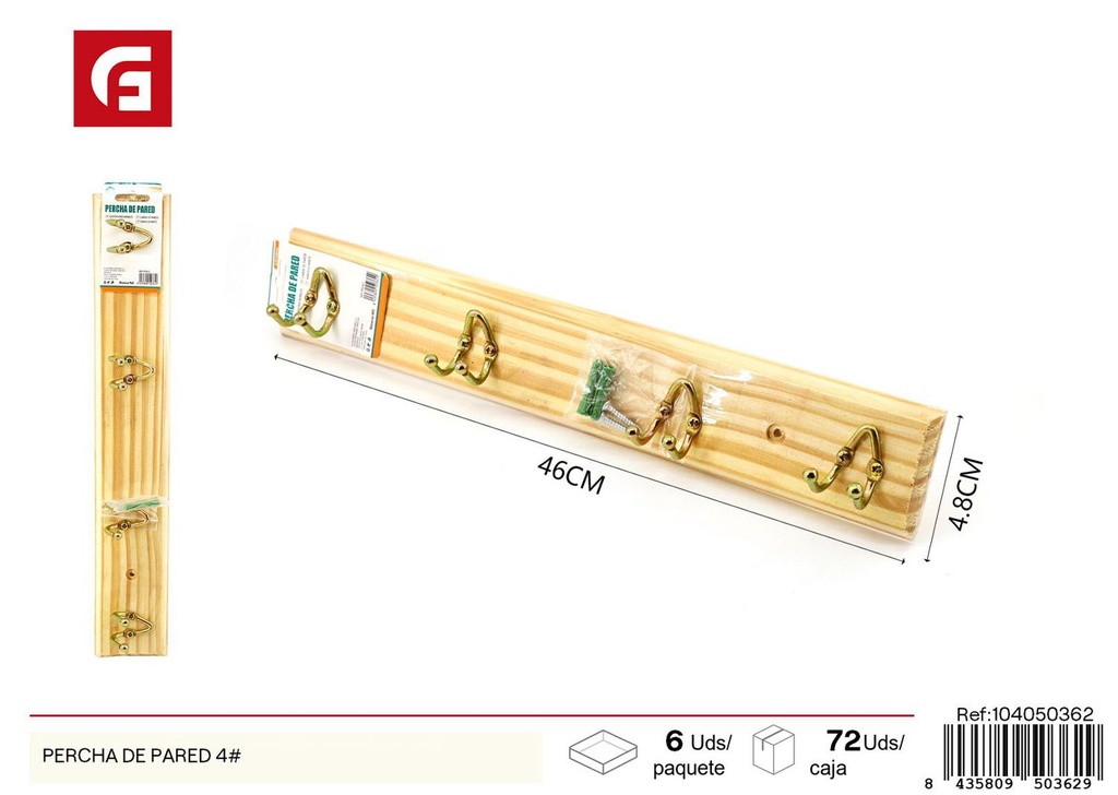 Percha de pared 4# - Accesorios de organización