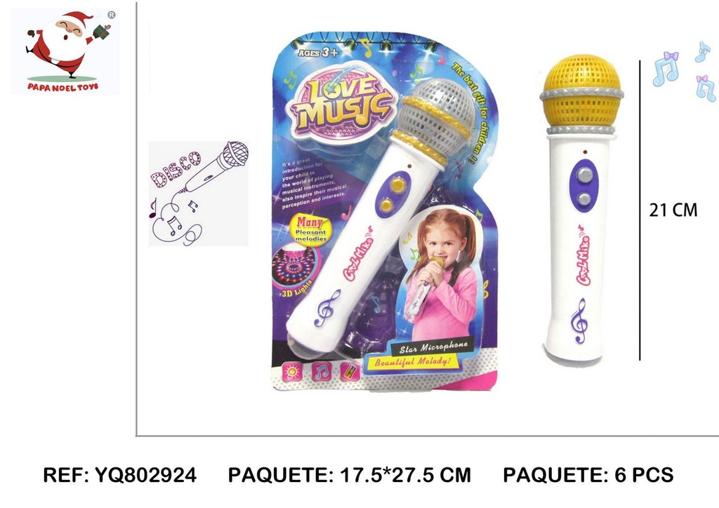 Micrófono multifunción con luz y música - Juguetes de instrumentos