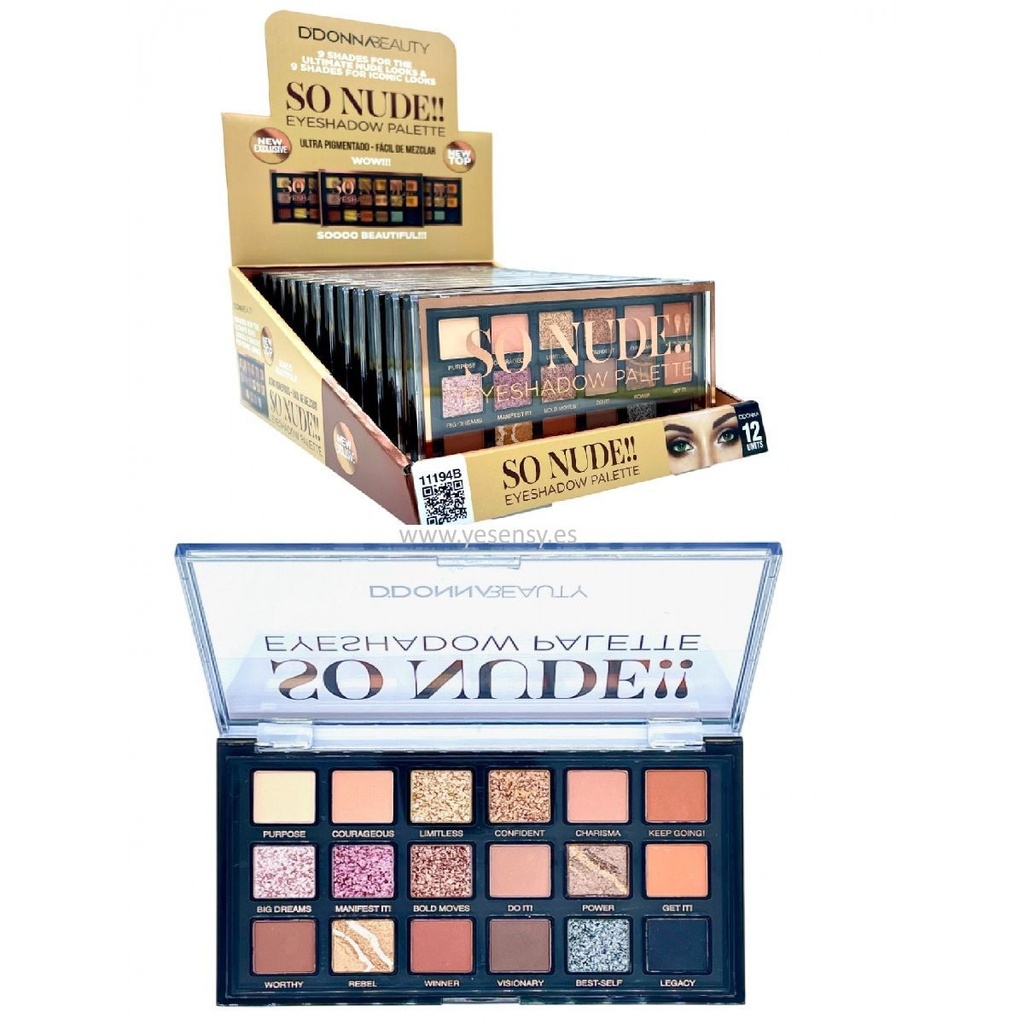 Paleta de sombras de ojos So Nude 12 unidades - Cosméticos y maquillaje