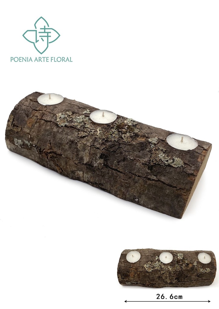 Portavelas de 3 agujeros 24 cm - Decoraciones de mesa