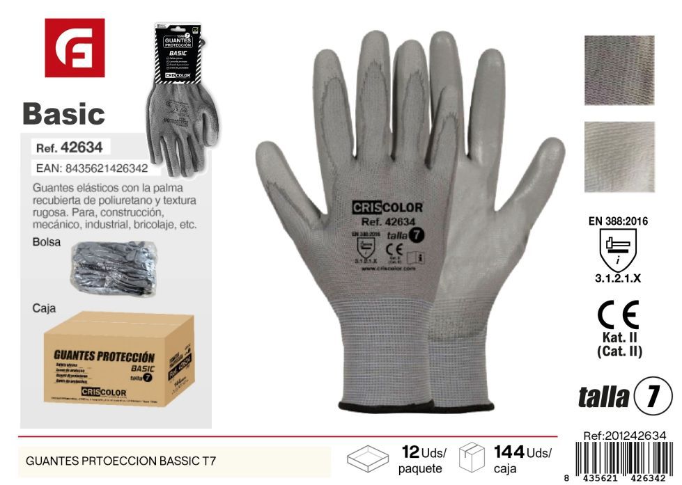Guantes de protección básicos T7 - Herramientas de ferretería