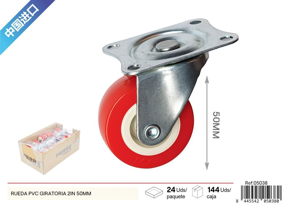 Rueda giratoria de PVC 2 pulgadas (50 mm) - Accesorios de ferretería