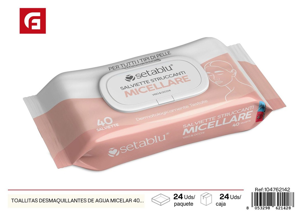 Toallitas desmaquillantes con micelas 40 und - Productos de cuidado personal