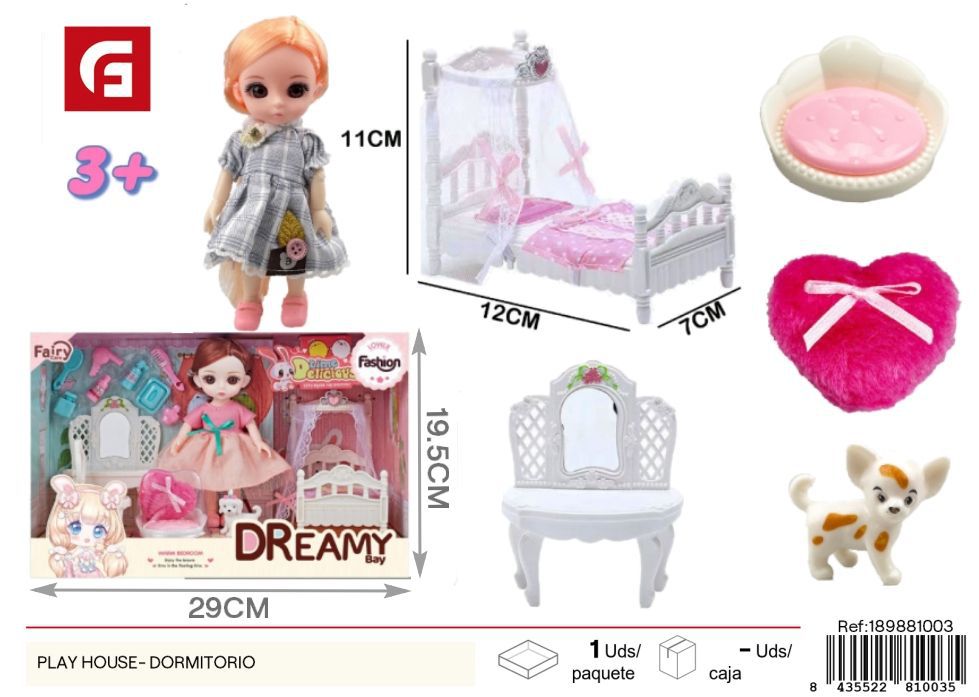 Casa de juegos con juguetes de dormitorio - Juguetes para niñas