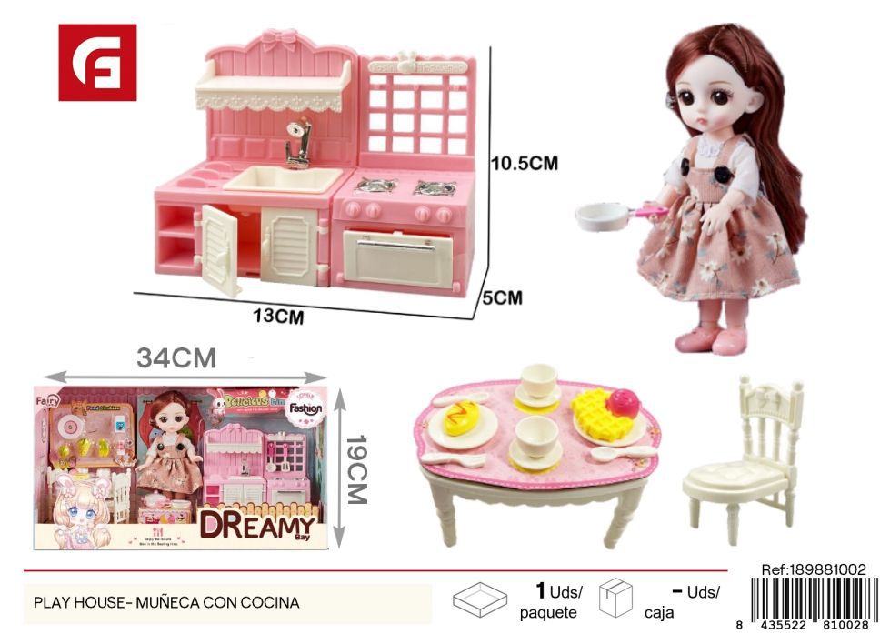 Casa de juegos muñeca con cocina - Juguetes