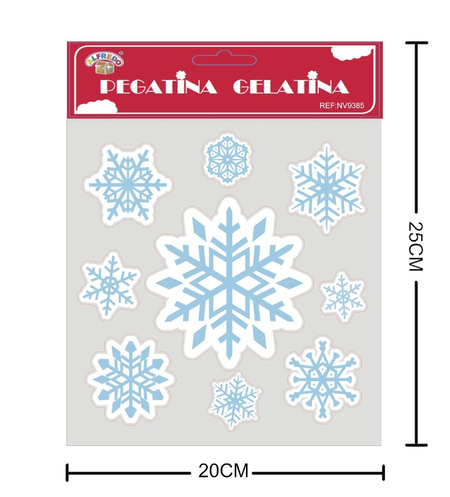 Decoración gel navidad "Copo de nieve" 20x25 cm - Decoraciones navideñas