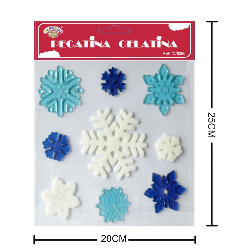 Decoración gel navidad "Copo de nieve" 20x25 cm - Decoraciones navideñas