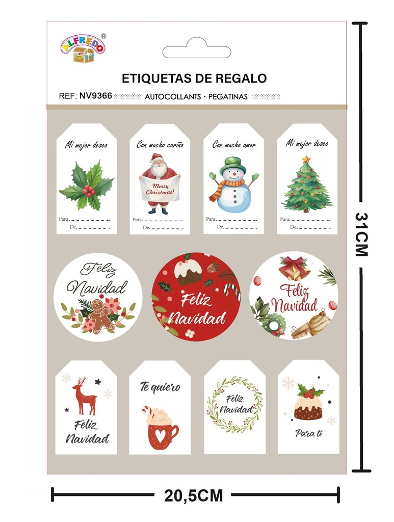 Etiquetas de regalo navidad Papá Noel - Etiquetas de regalos navideños