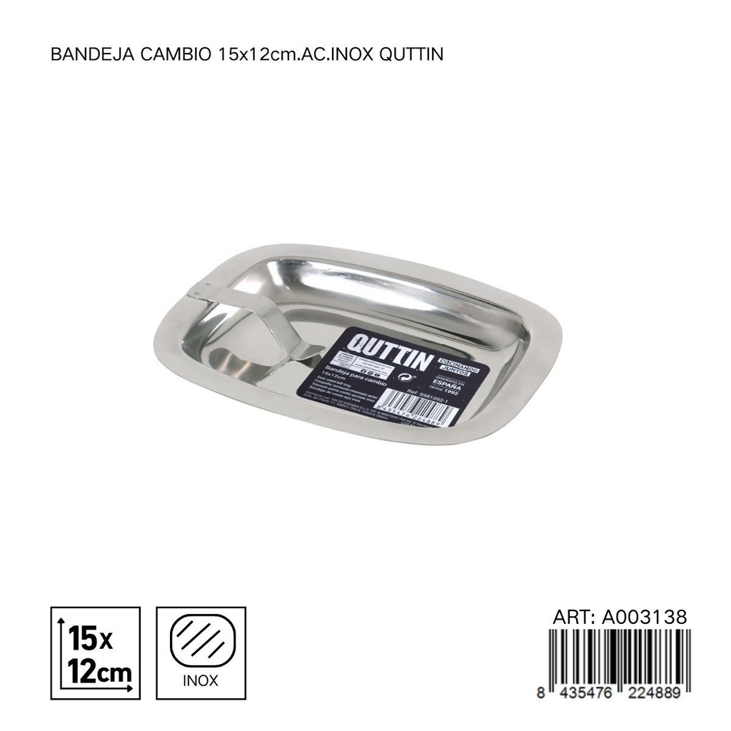 Bandeja de cambio de acero inoxidable 15X12CM QUTTIN - Utensilios de cocina