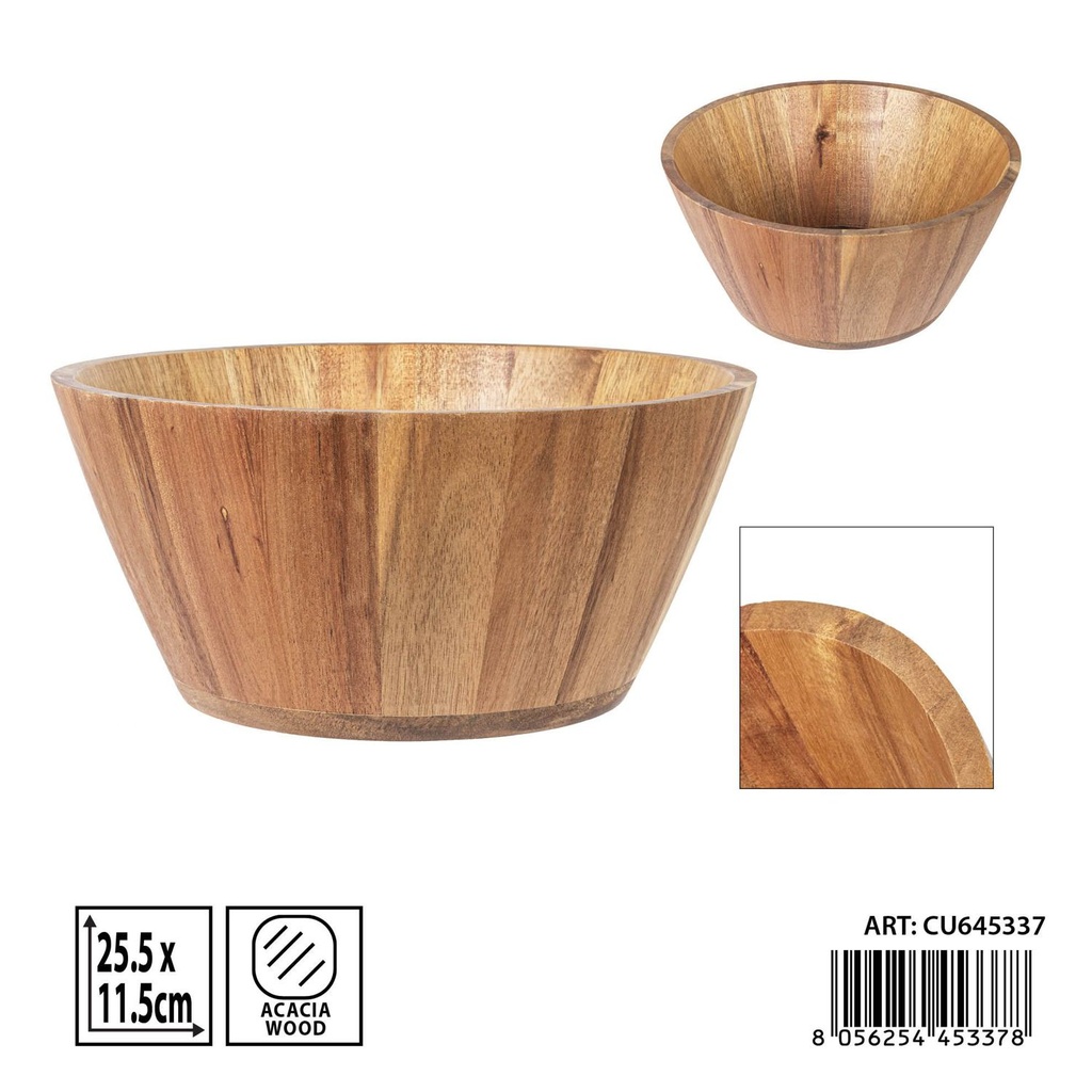 Ensaladera de madera de acacia 25.5(16)x11.5 cm - Accesorios de cocina