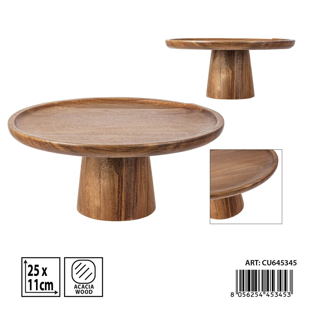 Soporte de tartas de madera acacia 25x11 cm - Accesorios de cocina