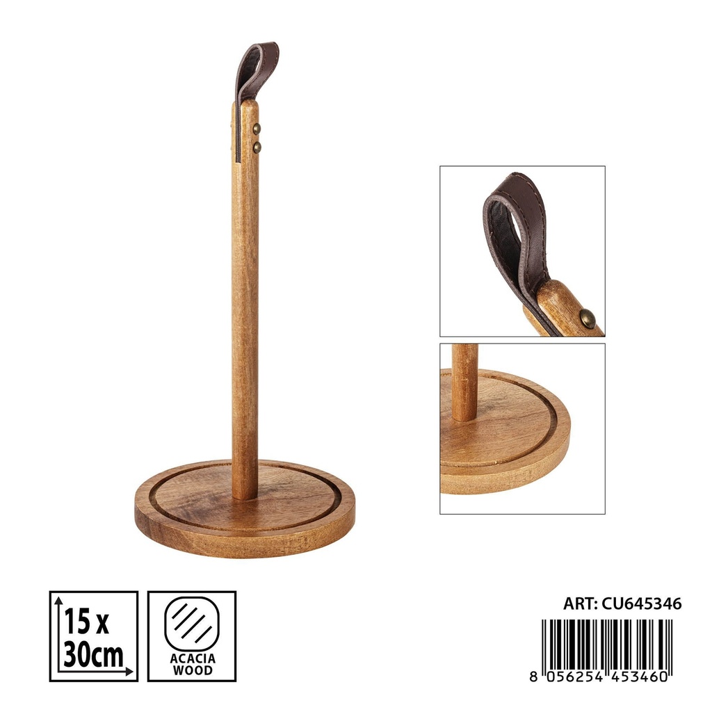 Portarollos de madera acacia 15x33 cm - Accesorios de cocina
