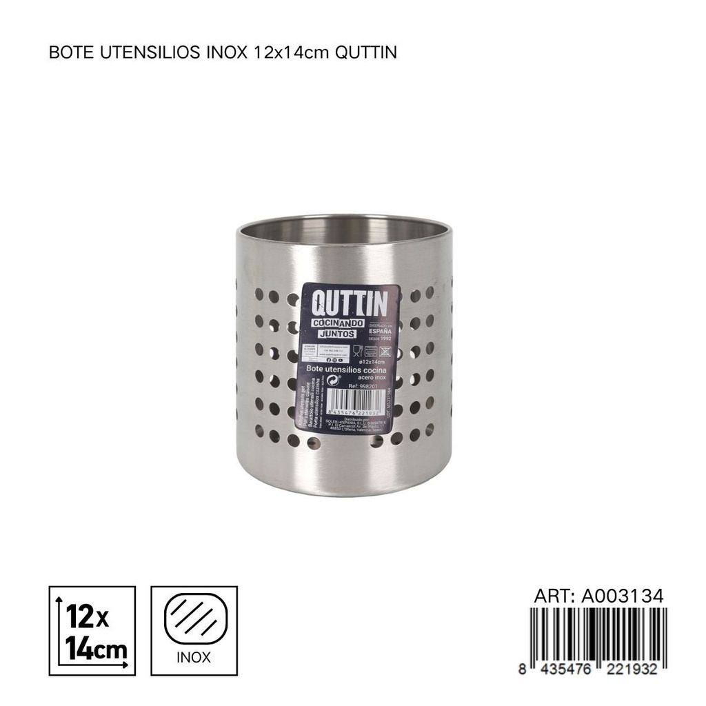 Bote utensilios inox 12X14CM QUTTIN - Utensilios de cocina