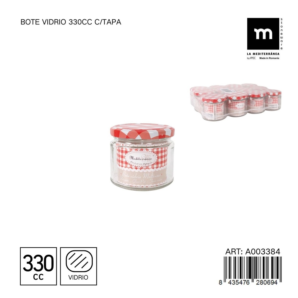 Bote de vidrio con tapa 330 cc - Organización de cocina