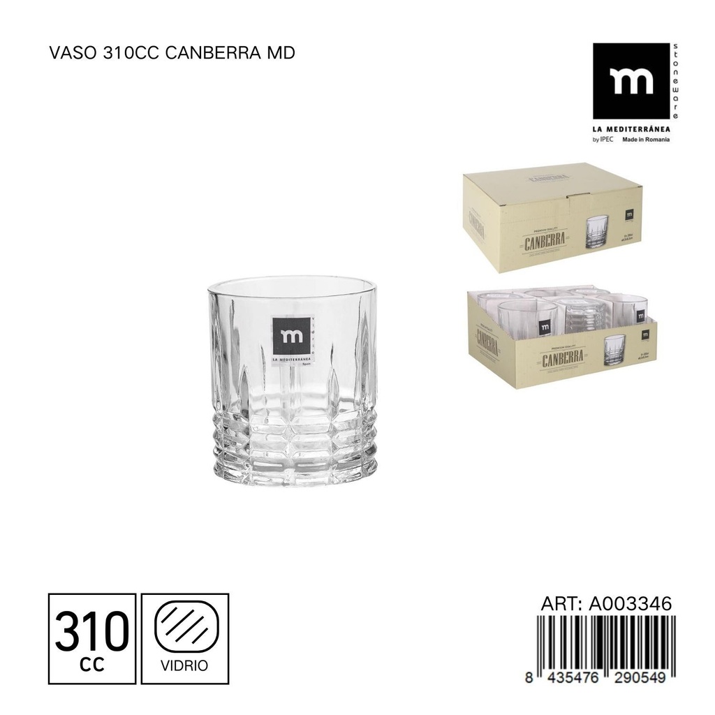 Vaso de vidrio 310cc Canberra MD - Vasos y copas de mesa