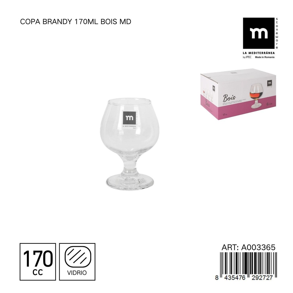 Copa Brandy 170ml Bois MD - Ideal para brandy