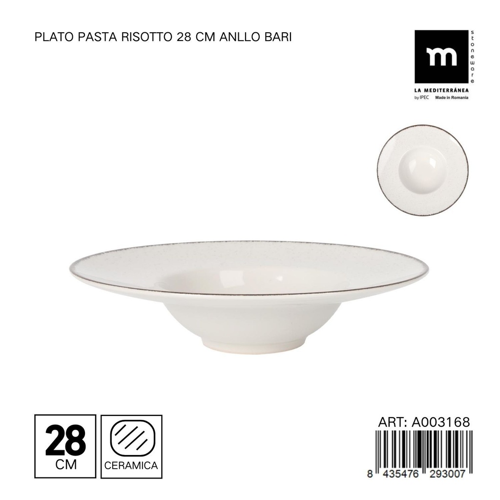 Plato para pasta risotto 28 cm ANLLO Bari - Utensilio de cocina ideal para pastas