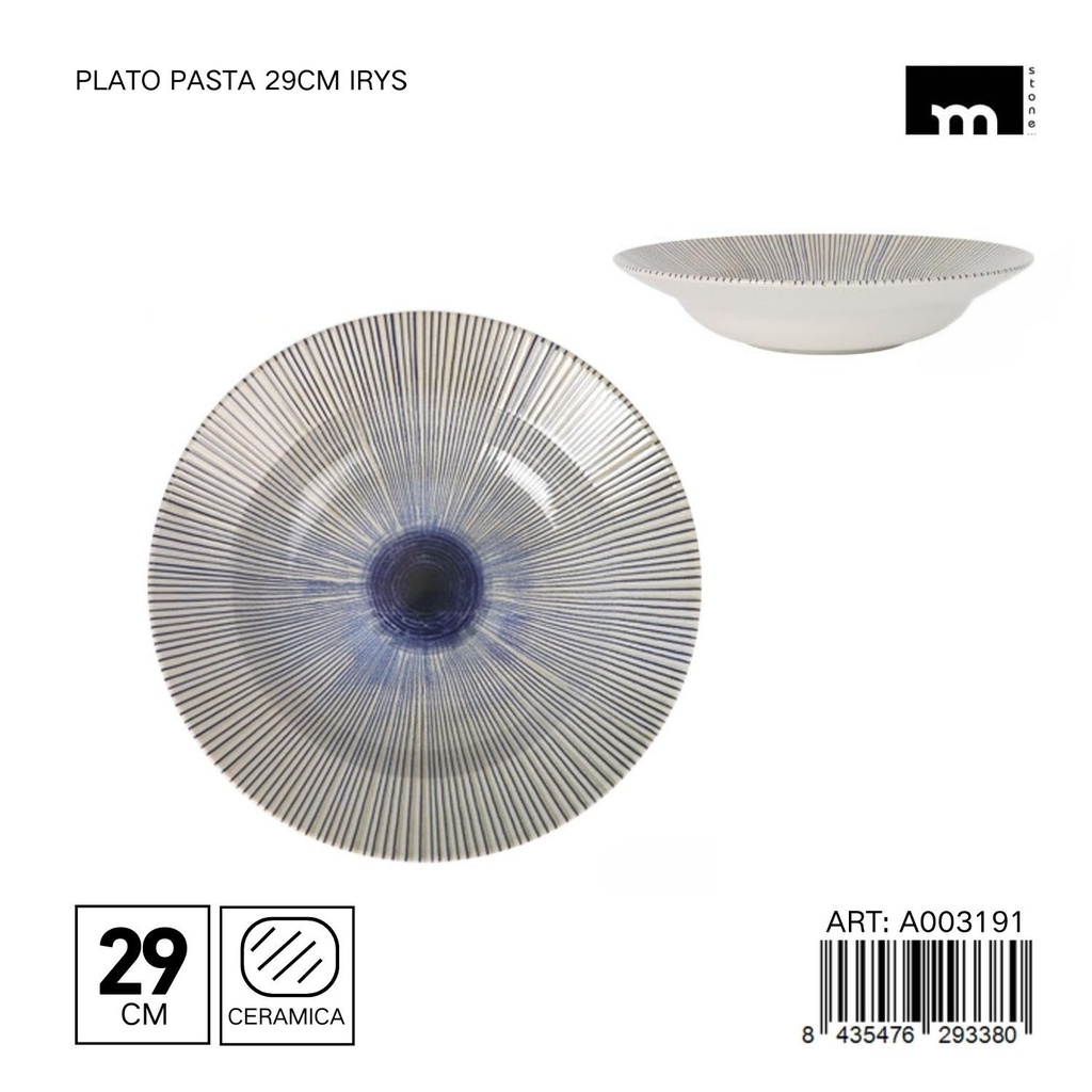 Plato de pasta de cerámica 29 cm IRYS - Vajilla de cocina para gastronomía