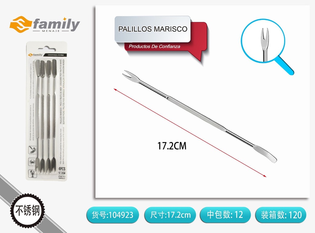 Palillos de marisco de 14.5cm en set de 4 piezas - Utensilios de cocina