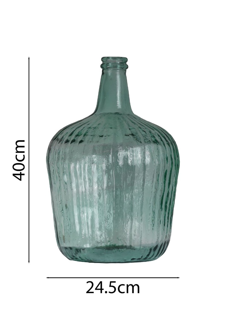 Jarrón de vidrio rayado 10L - Maceteros y decoración para el hogar