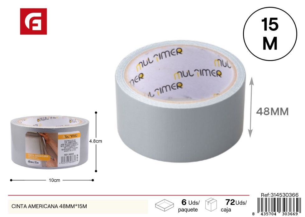 Cinta americana resistente 48mm*15m - Herramientas de ferretería