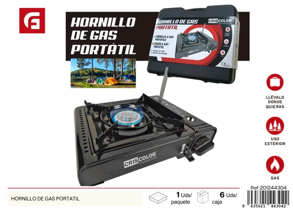 Hornillo de gas portátil - Utensilios para camping