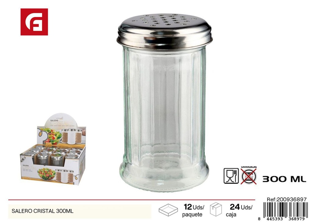 Salero de cristal 300 ml - Utensilios de cocina