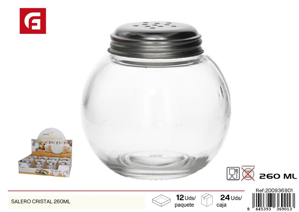 Salero de cristal 260 ml - Utensilios de cocina