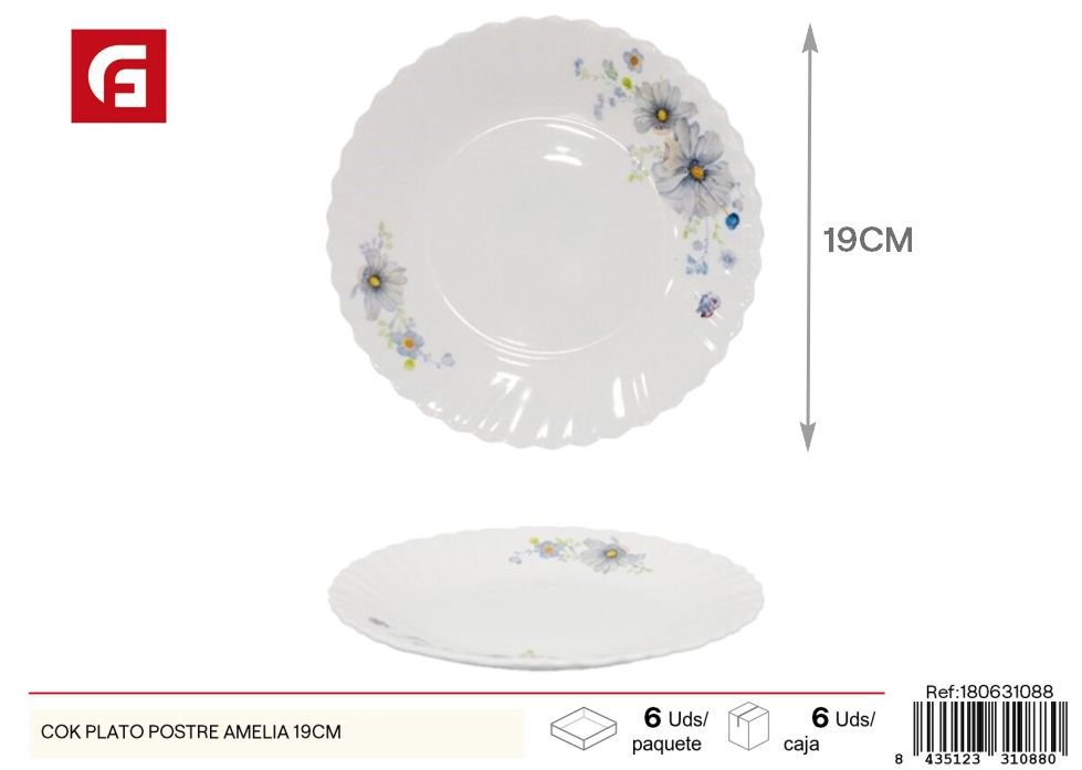Plato de postre Amelia de 19 cm - Vajilla decorativa