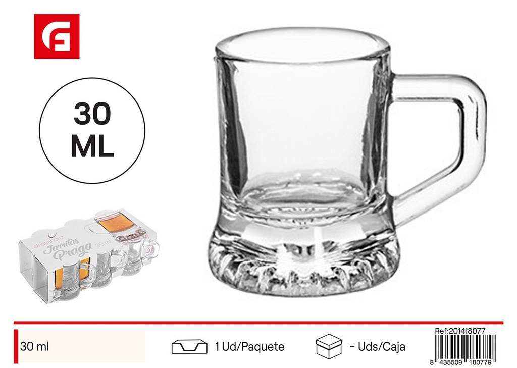 Vaso chupito pack 6 jarrita PRAGA 30ML - Utensilios de mesa