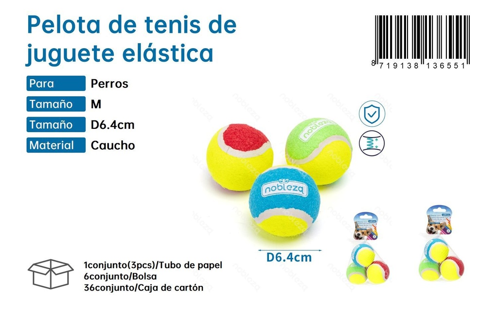 Pelota de tenis de juguete elástica - Juguetes para mascotas