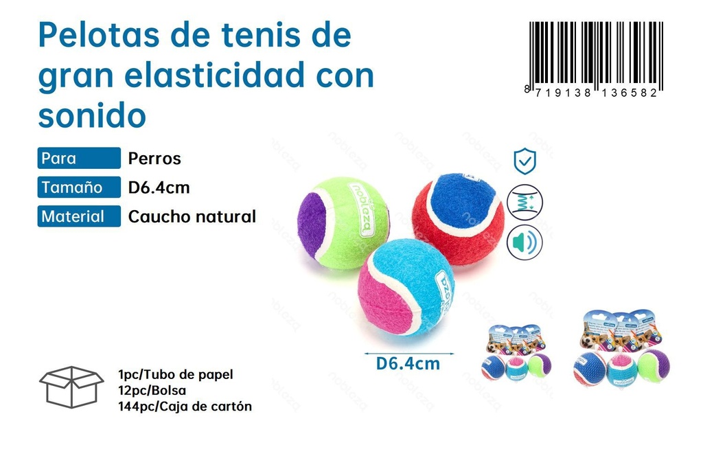 Pelotas de tenis de gran elasticidad con sonido - Juguete divertido
