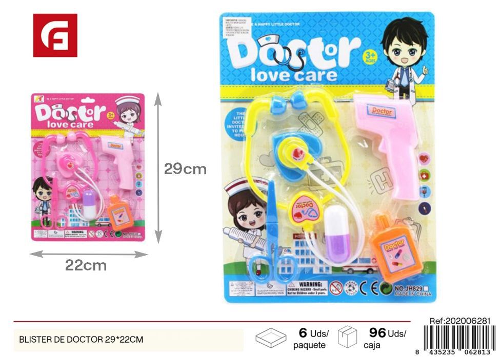 Blister de juguetes de doctores, 29*22 cm - Juguetes de rol y cuidados médicos