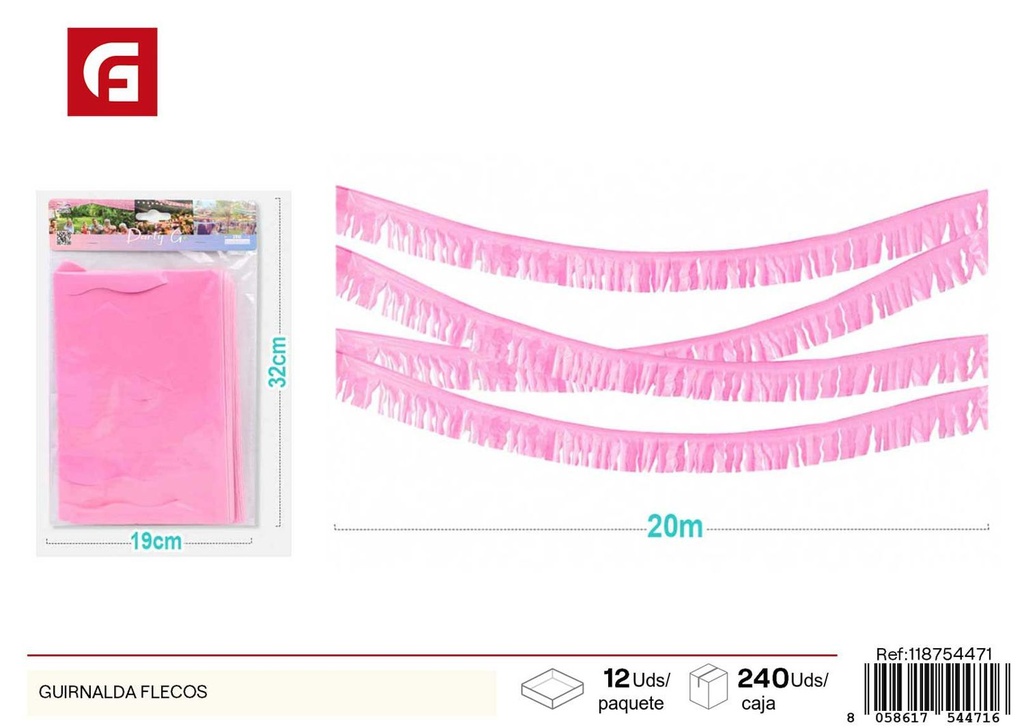 Girnalda de flecos rosa 20m*17cm 1PC - Decoraciones de fiesta y celebraciones