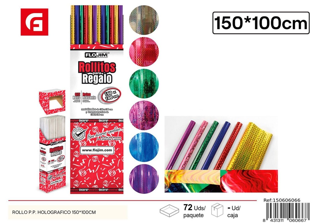 Papel regalo reciclado holográfico 150*100 cm - Papelería de regalo y decoraciones