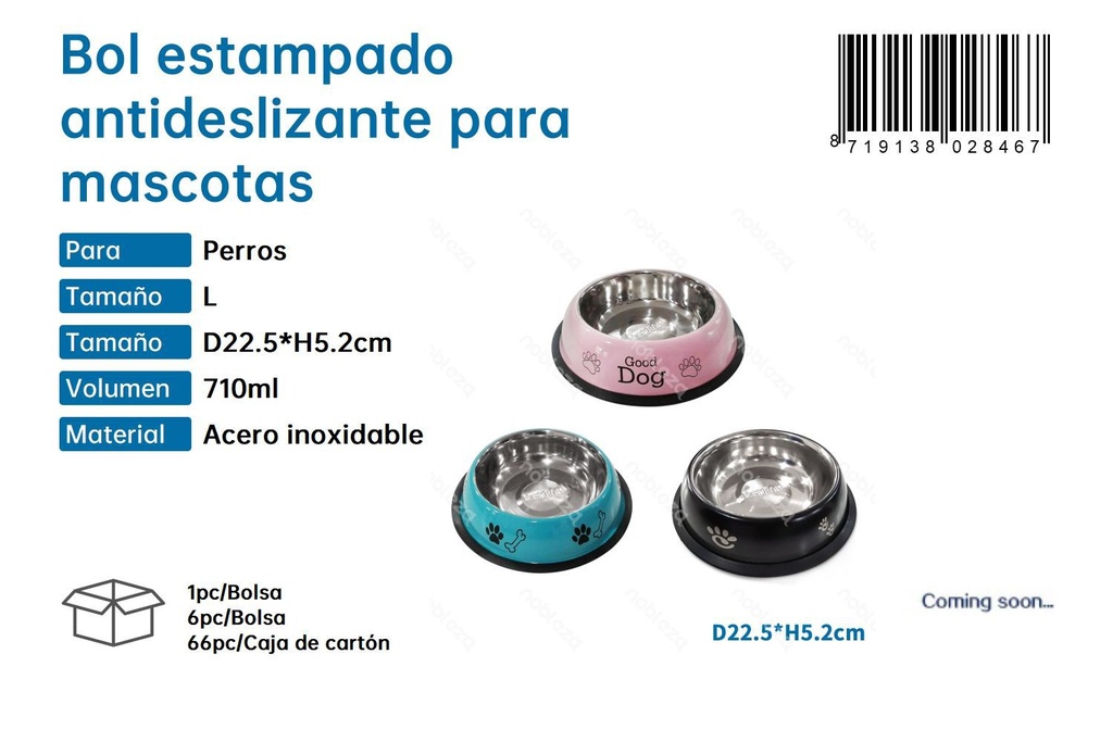 Cuenco estampado antideslizante para mascotas - Comederos y accesorios
