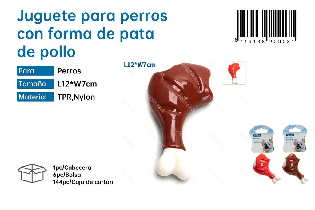 Juguete para perros con forma de pata de pollo - Juguetes de diversión y interacción