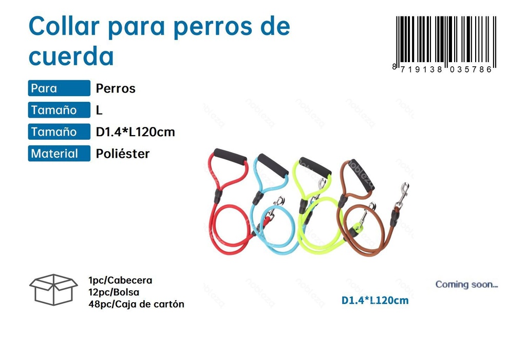 Collar para perros de cuerda