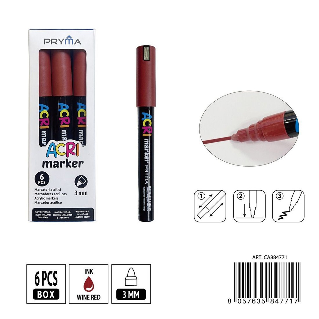 Rotulador acrílico PRYMA de 3 mm - Herramientas artísticas
