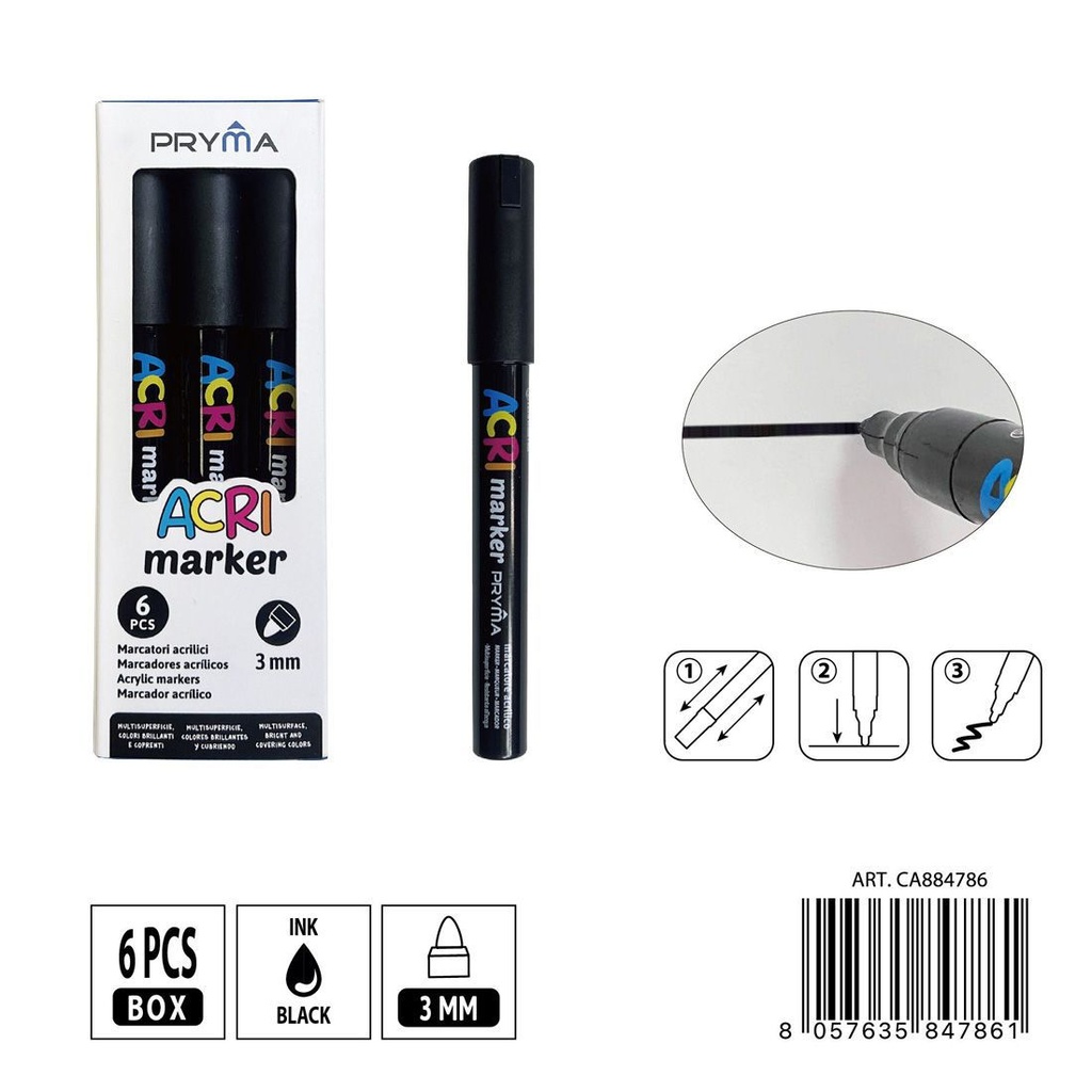 Rotulador acrílico PRYMA de 3 mm - Herramientas artísticas