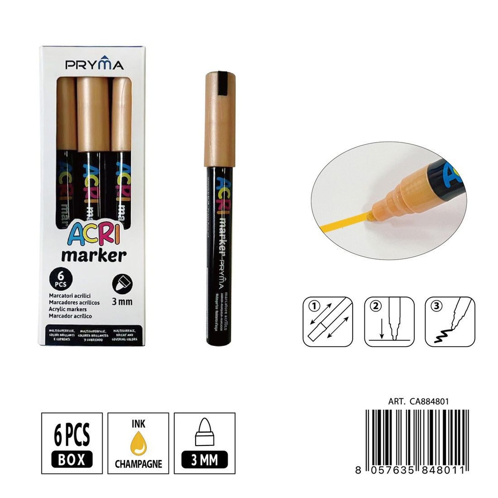 Rotulador acrílico PRYMA de 3 mm - Herramientas artísticas